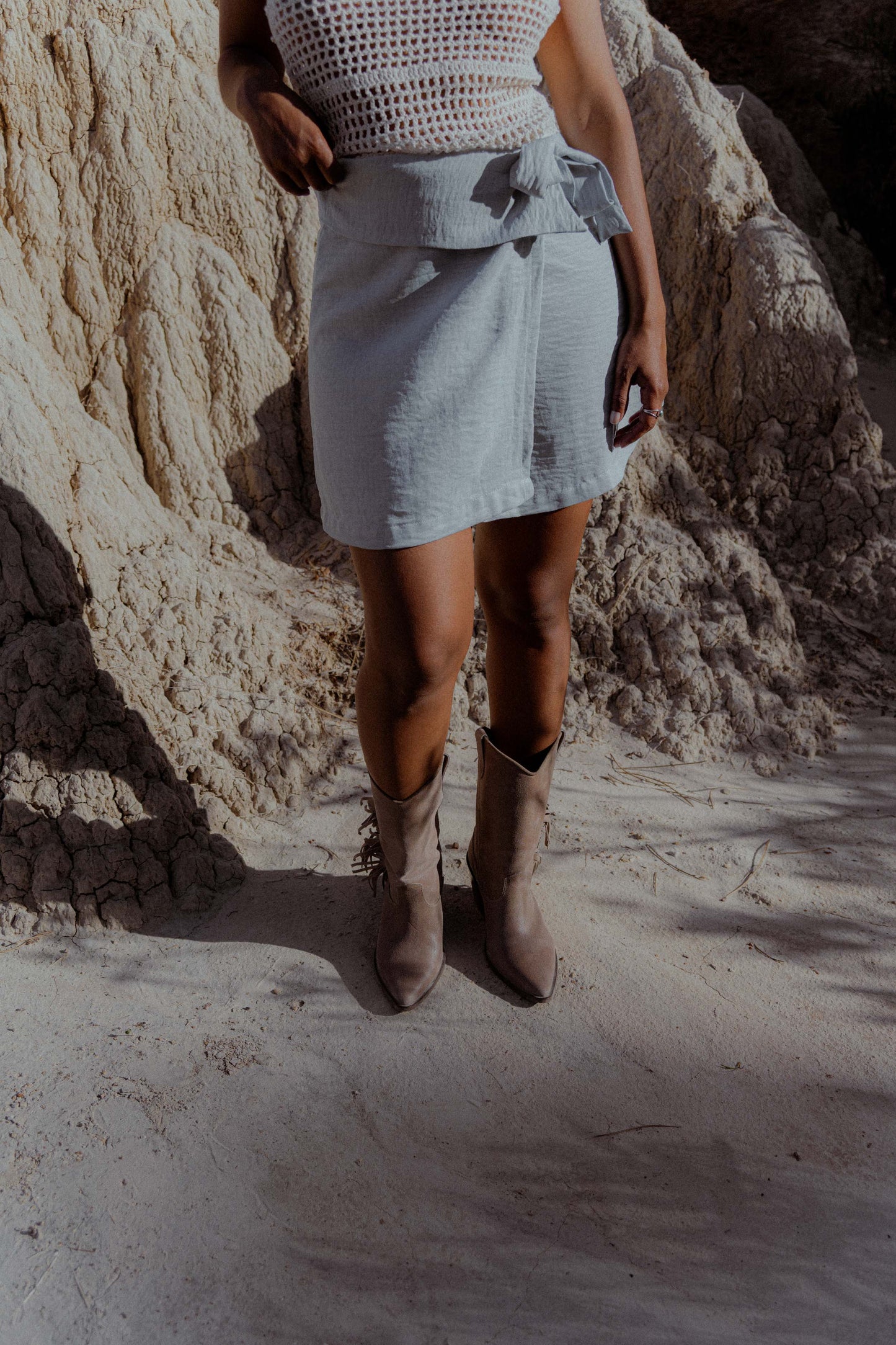 Bota texana con flecos AVANI