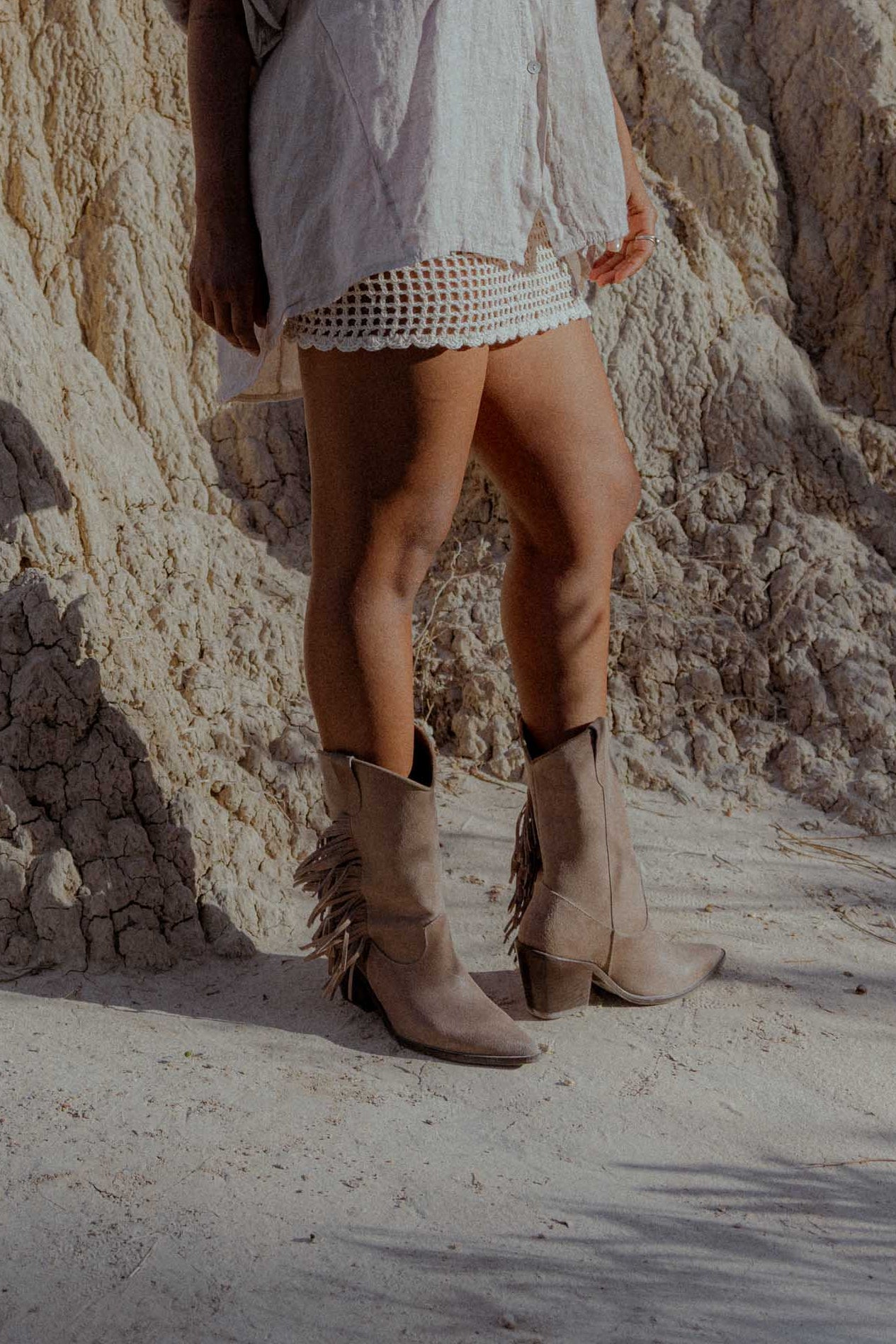 Bota texana con flecos AVANI