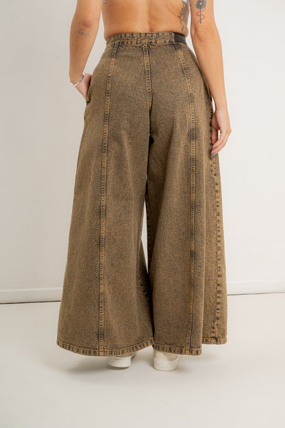 jean ancho oxido wideleg