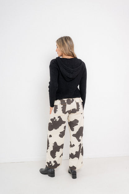 Jean cargo COW PRINT