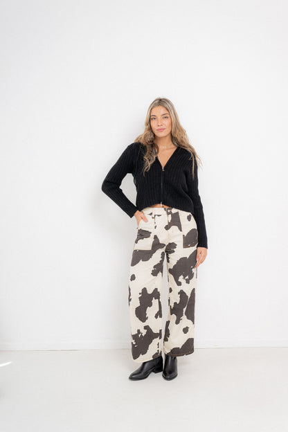 Jean cargo COW PRINT