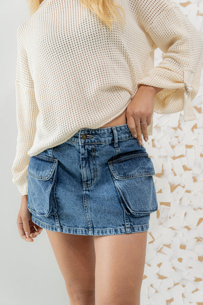 Pollera cargo mini de jean KAAN